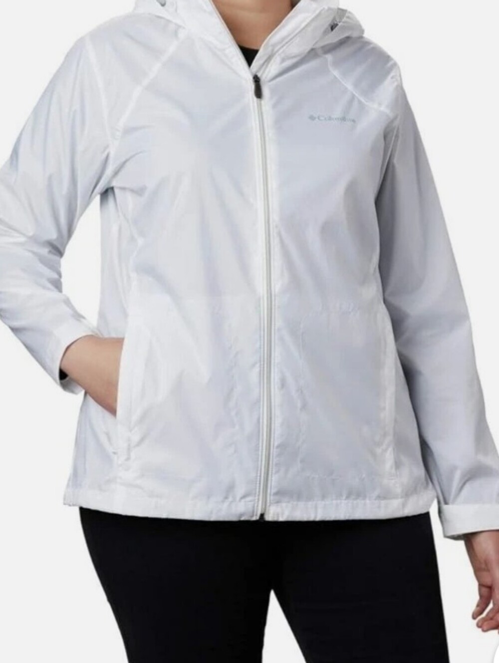 Columbia Women's White Switchback III  Lightweight Rain Jacket
